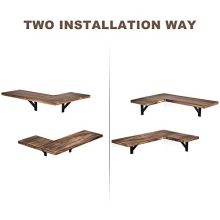 Olakee Corner Wall Shelves Rustic Wood Corner Floating Shelves