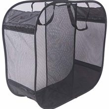 Amelitory 2 Compartment Mesh Pop-up Laundry Hamper for Home