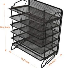 CAXXA Stackable 6 Mesh Tray Desktop Organizer Document Letter Paper File