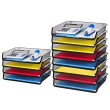 Bextsware Stackable 4-Tier Mesh Desktop Organizer File Folder