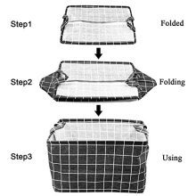 MENOLY 4 Pack Square Toy Storage Bins, Canvas Fabric Foldable Basket Laundry