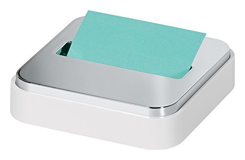 Post-it Dispenser Sticky Dispenser, White & Silver, Easy One Handed Dispensing