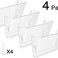 MaxGear Acrylic File Holder Wall Organizer 4 Pockets Hanging File Organizers