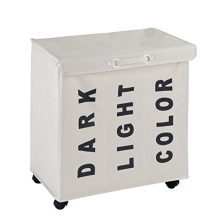 WENKO Trivo Bin Laundry Collector, 30.64 gallon/22" x 23.6" x 13.8", Beige