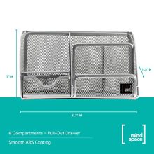 Mindspace Office Desk Organizer with 6 Compartments + Drawer + Pen & Pencil
