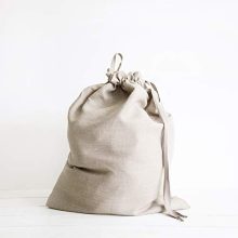 HomeLabels Cotton Laundry Bag - 2 Pack, Natural, 30"x 40"
