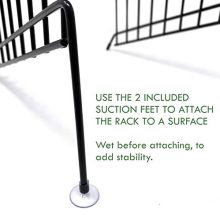 Large Metal Organizer Sorter Rack with Suction Feet | Stable File Folder Holder