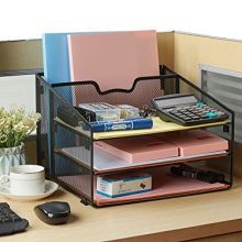 Reliatronic Mesh Desktop File Organizer with 3 Letter Trays and 1 Vertical Sections