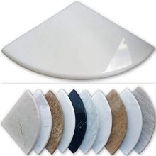 Premium Marble Corner Shelf - Shower Soap Dish - 8" Natural Stone Bathroom