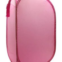 Jay Franco Trend Collector Pink Pop Up Hamper - Mesh Laundry Basket/Bag with Durable Handles, 22" x 14"