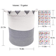 TerriTrophy XXXL Large Laundry Basket Cotton Rope Basket