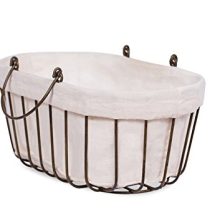 BIRDROCK HOME Mini Wire Basket with Liner - Oval - Modern Age