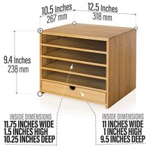 Prosumer's Choice Bamboo Four Cubby Paper Letter Tray Organizer