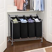 Ollieroo Laundry Sorter Cart 4-Bag Classics Rolling Laundry Hamper