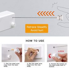 BESy Retractable Clothesline with Adjustable Stainless Steel Double Rope String