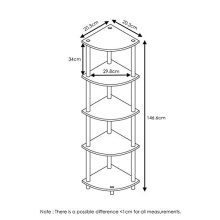 Furinno Turn-N-Tube 5-Tier Corner Multipurpose Display Shelves