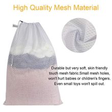 YEELEE Durable White Mesh Laundry Bag Drawstring Closure