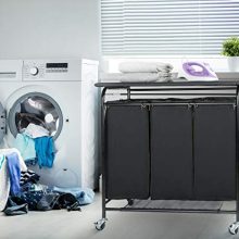 HollyHOME Laundry Sorter Cart with Foldable Ironing Board