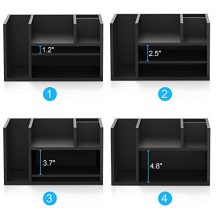 FITUEYES Black Wood Desk Organizer Workspace Organizers