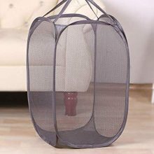 JEARLAKON Pop-Up Mesh Laundry Hamper Durable Handles, Collapsible for Storage and Easy to Open for The Kids Room, College Dorm or Travel (Gray)