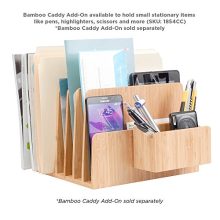 MobileVision Bamboo Desktop File Folder Organizer and Paper Tray