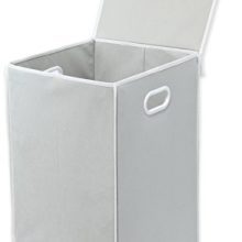 Simple Houseware Foldable Laundry Hamper Basket with Lid, Grey