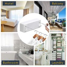 Hoimpro Retractable Clothesline with Adjustable Stainless Steel Double Rope