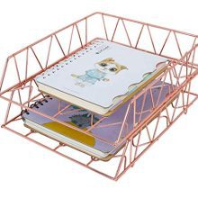 PAG Set of 2 Office Supplies Metal Stackable File Document Letter Tray Organizer