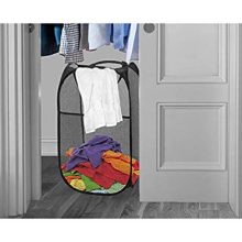 2 Packs Mesh Pop up Laundry Hamper (Black/ Navy Blue) with Portable