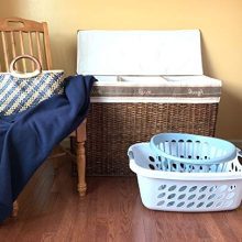 GUTZ Handcrafted Wicker Oversized 3 Section Divided Laundry Hamper Sorter