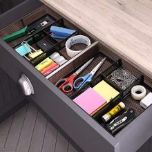 CAXXA Mesh 3 Slot Drawer Organizer with Two Adjustable Dividers