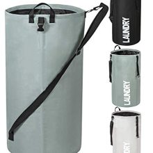 Chrislley 106L Extra Large Laundry Bag Backpack Laundry Liner Collapsible Laundry Basket Foldable Laundry Hamper Large Clothes Hamper for Laundry（Grey）