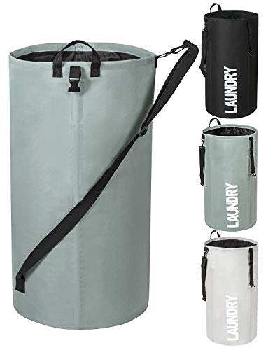Chrislley 106L Extra Large Laundry Bag Backpack Laundry Liner Collapsible Laundry Basket Foldable Laundry Hamper Large Clothes Hamper for Laundry（Grey）