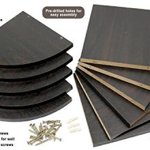 Greenco 5-Tier Wall-Mount Corner Shelves – Elegant Espresso Finish for Home, Office, or Dorm Room