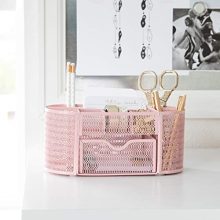 Pink Desk Organizer - Girlie Desk Accessories - Strong Metal Construction