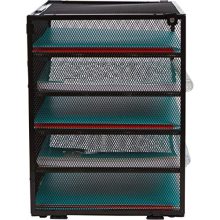 Desk Organizer Tray - Letter Tray in Black Metal Mesh for Organizing Files