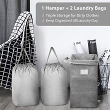 MCleanPin Large Laundry Hamper Collapsible with 2 Removeable Laundry Bags