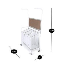 Smart Design Complete Rolling 3 Compartment Laundry Center Hamper