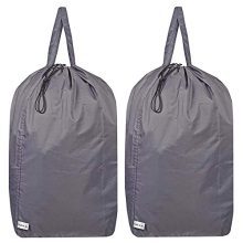 UniLiGis Tear Proof Nylon Laundry Bag with Handles (2 Pack),Travel Laundry Bag with Drawstring Closure,Dirty Clothes Bag Fit Most Laundry Hamper or Basket,27.5x34.5 in,Grey
