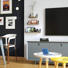 Love-KANKEI Floating Shelves Wall Mounted Set of 3, Rustic Wood Wall Storage Shelves for Bedroom