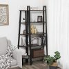 VASAGLE Industrial Corner Shelf, 5-Tier Ladder Bookcase, Storage Rack