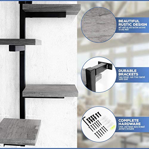 Under.Stated Wall Mounted Corner Shelf - Rustic MDF Display Shelf