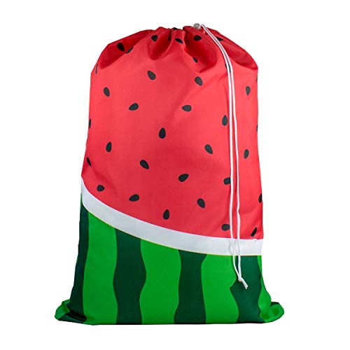 Large Laundry Bag - Store Dirty Clothes at Summer Camp, College Dorm, or Home - 16 Designs Available - 24 x 32 inches (Watermelon)