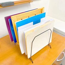 Large Metal Organizer Sorter Rack with Suction Feet | Stable File Folder Holder