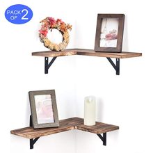Olakee Corner Wall Shelves Rustic Wood Corner Floating Shelves