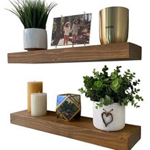 Homeforia Rustic Wood Floating Shelves Wall Mounted - 2" Thick Wooden Shelf