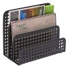 3 Slot Perforated Metal Mesh Mail Sorter Rack, Desktop Letter and Document