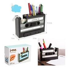 Cassette Tape Dispenser Pen Holder Vase Pencil Pot Stationery Desk Tidy Container