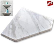 EZ-Mount Marble Shower Corner Shelf - Wall Attached 8" Soap Dish