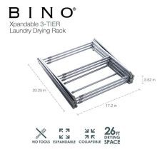 BINO 3-Tier Expandable Collapsing Foldable Laundry Drying Rack